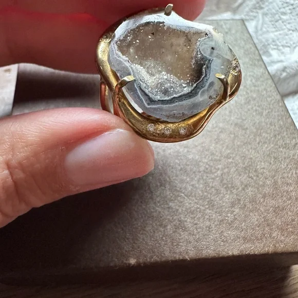 Banana Republic Blue Geode Crystal Ring - Picture 6 of 8